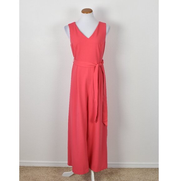 Calvin Klein Pants - Calvin Klein Belted Sleeveless Wide Leg Jumpsuit - 8